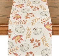 TischläUfer Herbst Orange KüRbisse AhornbläTter 40X100 Cm Deko FüR Tisch