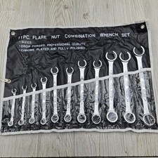 11 Pc Flare Nut Combination Wrench Set, SAE 1/4-7/8 New Never Used