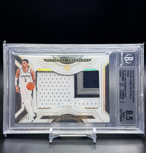 2023-24 NATIONAL TREASURES ROOKIE Wemby  #7 VICTOR WEMBANYAMA BGS 8.5 #25/25