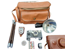 Argus C3 Black Vintage 35mm Camera, Light Meter, Timer, Camera Bag, Camera Case