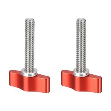 Clamping Screw Knob 1/4" x 1.89", 2Pcs Aluminum Alloy Camera Thumb Screws, Red