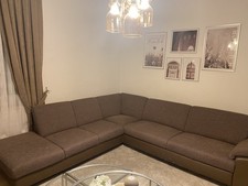 Ecksofa Wohnlandschaft Schlafsofa mit Schlaffunktion, Braun