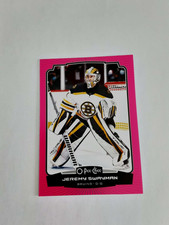 Opee Chee hockey 2022-2023 Jeremy Swayman Pink Border /75