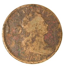 1797 Drape Bust Large Cent Stemless- Choice Good- SMH 1894