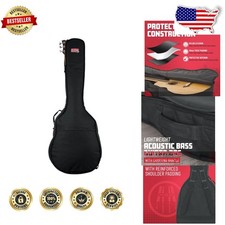 Acoustic Bass Gig Bag - Reinforced Nylon, 49.3" Length, Accessory Pocket