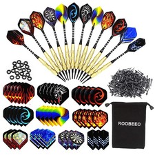 Soft Tip Darts 12 Pcs 18g Plastic Tip Darts Set with Brass Steel Barrels Alum...