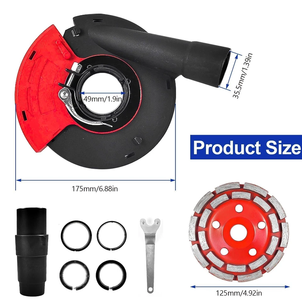 5 Zoll Absaughaube Winkelschleifer 125 mm, PA6, Staubabsaugung und Auffang, S... - Bild 2 von 4