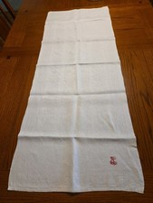Vintage Linen Dresser Scarf/Table Runner 48" x 19" Embroidered "EL"