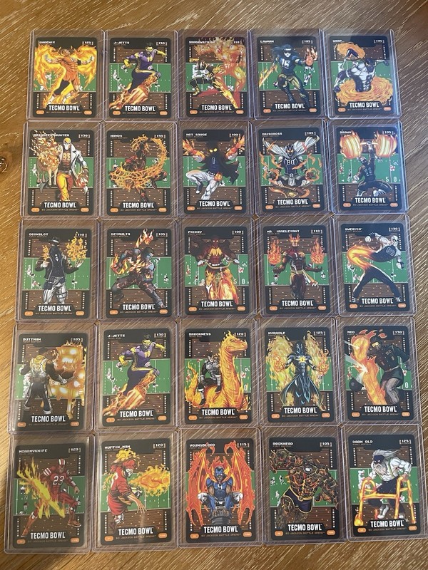 2026 Bo Jackson Tecmo Bowl Battle Arena Fire Lot 25 Cards TCG Football BoBA