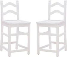 Kayla White Set of 2 Fully Assembled 24 Inch Seat Height Counter Stools