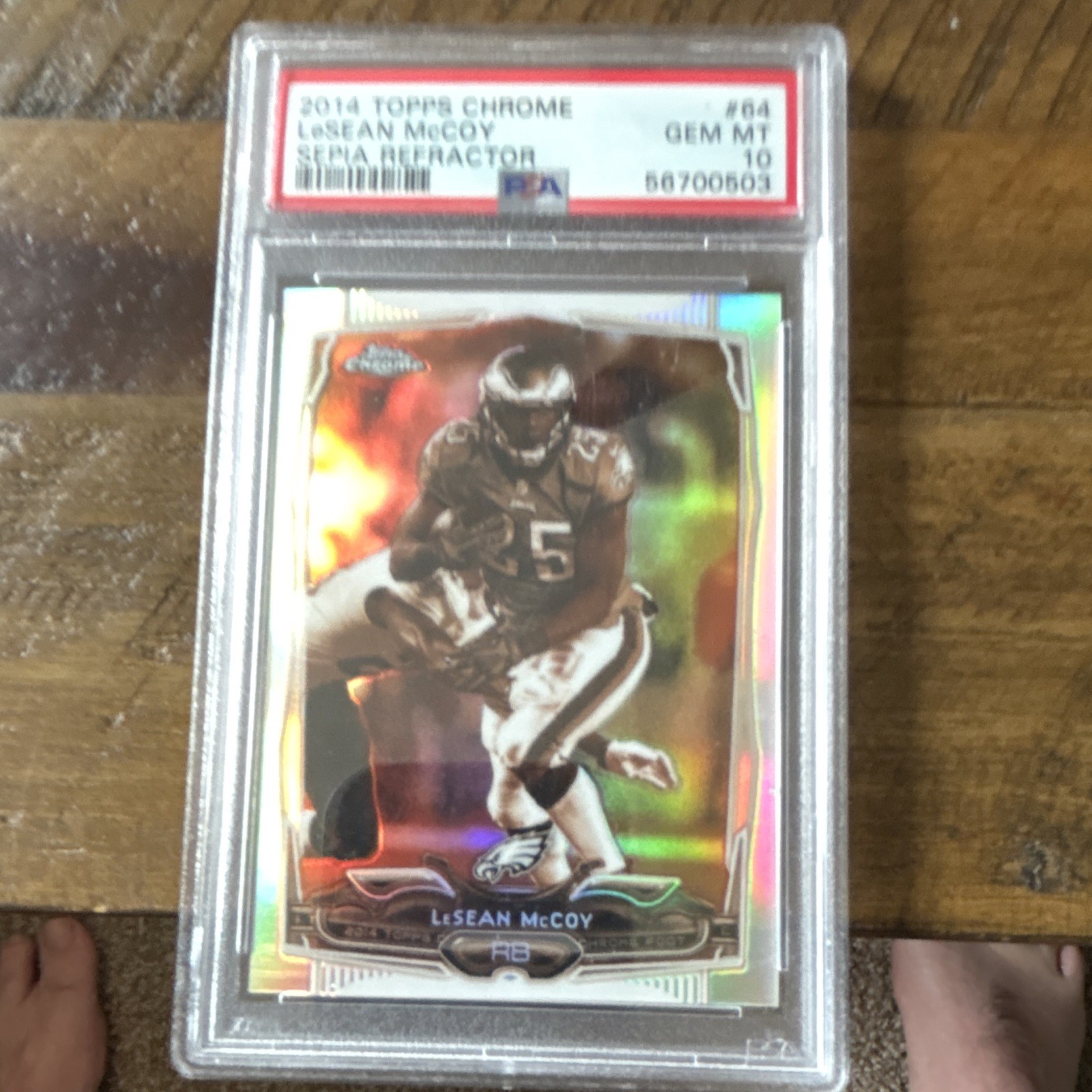 Topps 2014 Chrome LeSean McCoy Eagles #64 Sepia Refractor /99 PSA 10 view 1