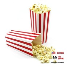 20Packs Large Popcorn Containers Paper Popcorn Boxes for Party Striped Red