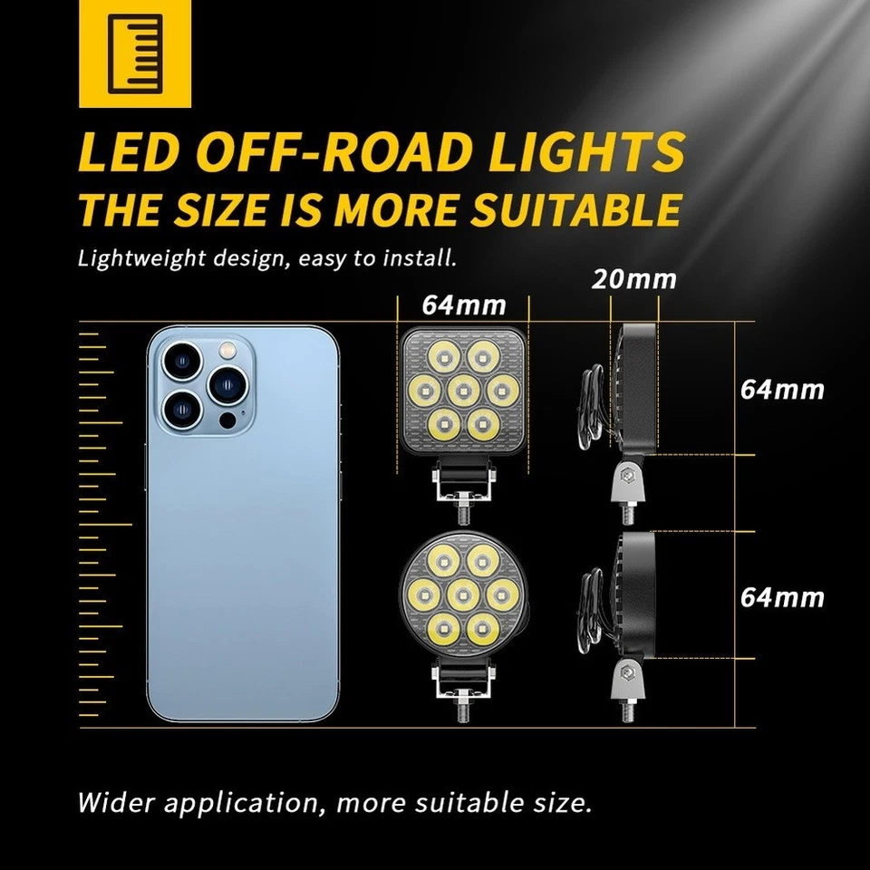 2x 2 5 Inch 21W LED Work Lights Spot Beam for Offroad Truck Fog Driving Lamps - Image 4 of 4