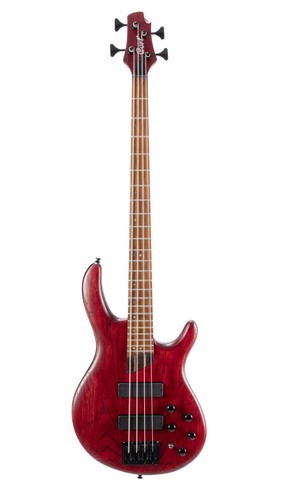 Cort B4ELEMENTOPBR Artisan Series B4 Element Bass Guitar. Open Pore Burgandy