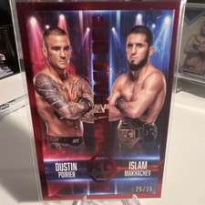 Topps 2025 Knockout UFC Final Face Off Poirier Makhachev Red #FF-1 25/25 BOOKEND