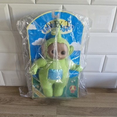 Vintage 1996 Dipsy Teletubby Stoffpuppe Puppe mit geschlossenen Augen