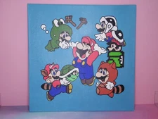 Super Mario 10x10 Flat Canvas Painting