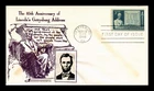 DR JIM STAMPS US COVER LINCOLN'S GETTYSBURG ADDRESS FDC SCOTT 978 CROSBY PHOTO
