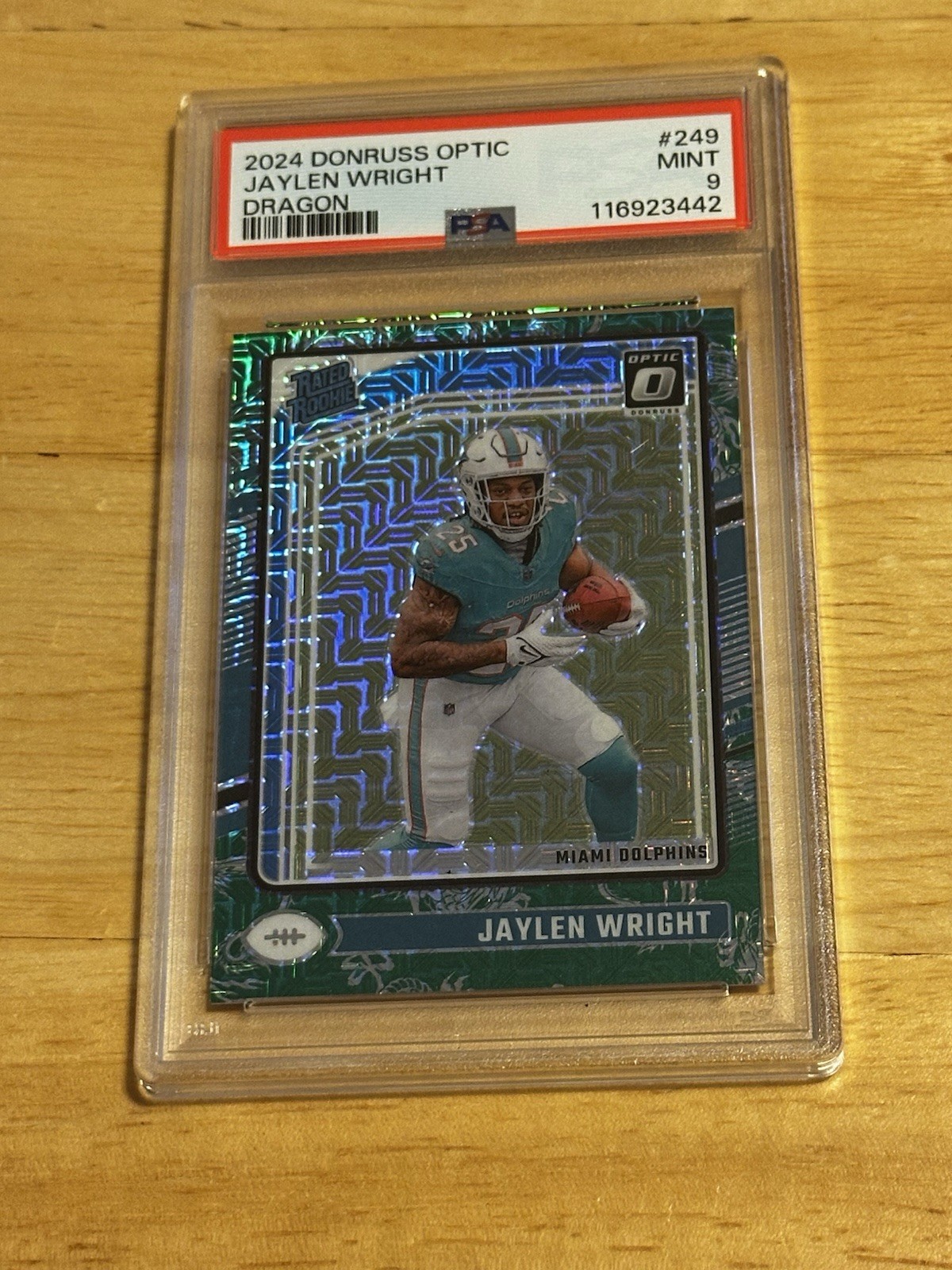 PSA 9 2024 Panini Donruss Optic Jaylen Wright Dragon Rated Rookie 5/24 #249