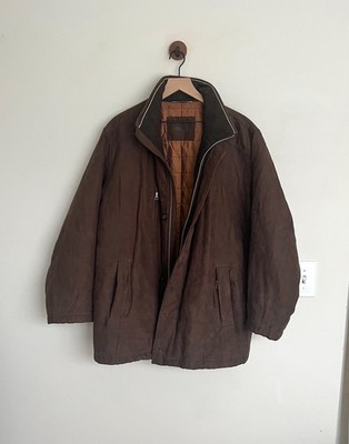 BUGATTI Faux Suede Zip Up Bomber Jacket WInter Coat Brown Men s Large XL (26)
