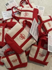 Trader Joe  s Canvas Micro Tote With Grocery Bag Brand New With Tags Red