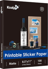 Koala Matte White Thin Sticker Paper for Inkjet and Laser Printers