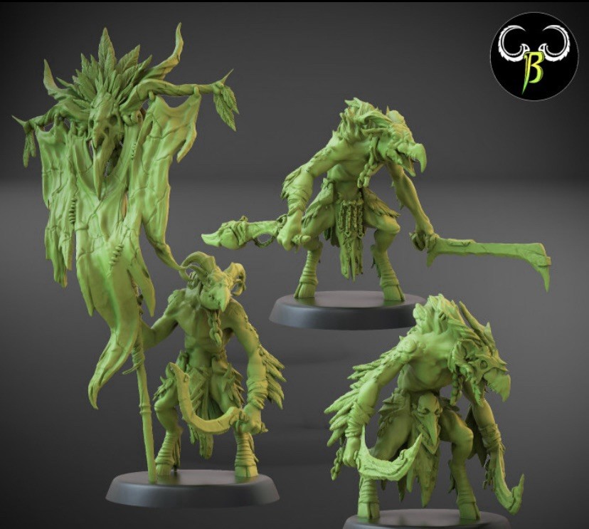 Beast Men Bird Warriors X10 28mm Fallen Beasts  Fantasy Monster Minion