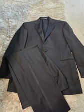 Canali Italy Travel Black Wool Mohair Tuxedo Suit Men's 52L 42L Formal Dinner Tu