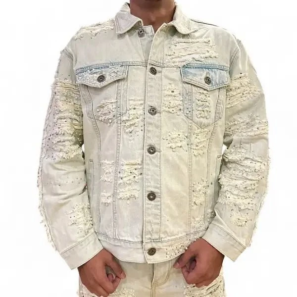 Vicious premium pearl rhinestone denim jacket
Opens in a new window or tab