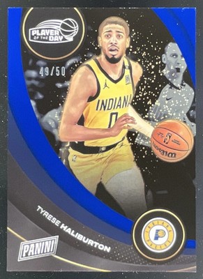 2024-25 Panini Player of the Day Blue #4 Tyrese Haliburton /50