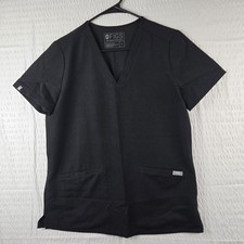 Figs Casma Three Pocket Scrub Top Technical Collection Black Womens Size S