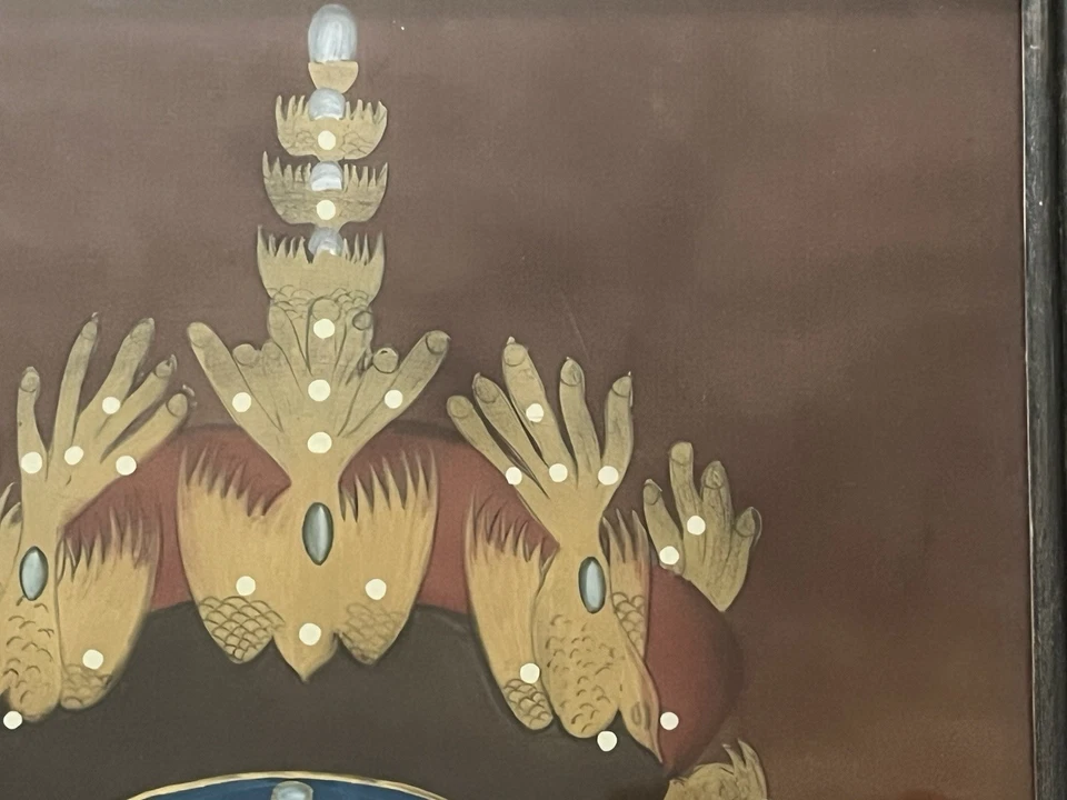 Vintage Chinese Empress Xiaozhaoren Reverse Glass Painting Qing Dynasty Art - Image 3 of 4