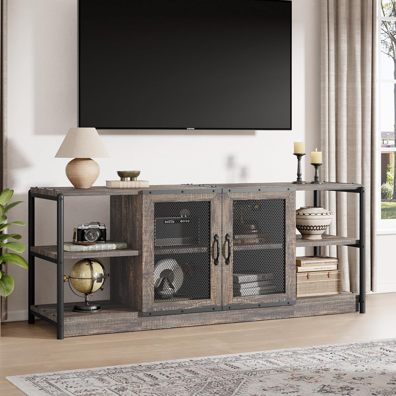 For 65"+ Tvs With Industrial Storage Doors