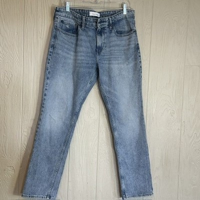 Calvin Klein Jeans Mens Slim Fit Light Wash Denim Blue Jeans W33 L30
