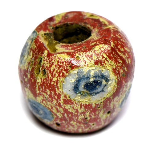 ORIGINALE römische rote Glasperle mit "Augen", 2. Jahrhundert n. Chr.