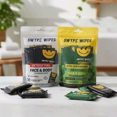 Swype Wipes Detoxifying and Ultra Soothing Cleansing Wipes