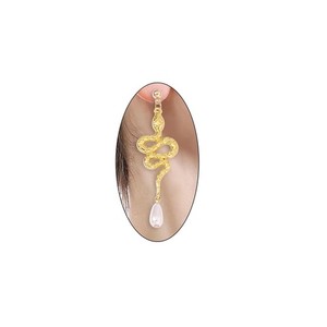 Authentic Serpentine Pearl Oracles Of Transformation Gold- Plated Earrings