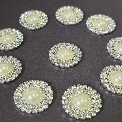 (S7)Diamante Rhinestone Crystal Embellishment Buttons Cluster Wedding Craft 10pc - Picture 5 of 6