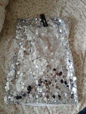 Fashion Nova Silver Sequin Strapless Mini Dress BNWT Party Club Size L 12-14