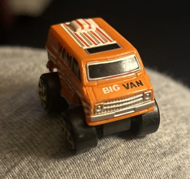Vintage Micro Machines Vintage Galoob 1990 Big Van Chevy Orange Truck - Image 2 of 4