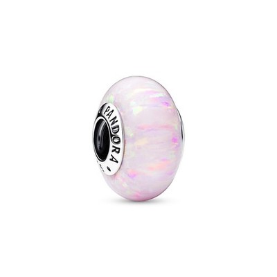 Pandora Charm Damen Schillerndes Opal Rosafarben Silber 791691C03