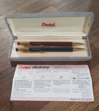 Vintage Pentel clicsharp PC355 Double Push Mechanical Pencil Set New Old Stock