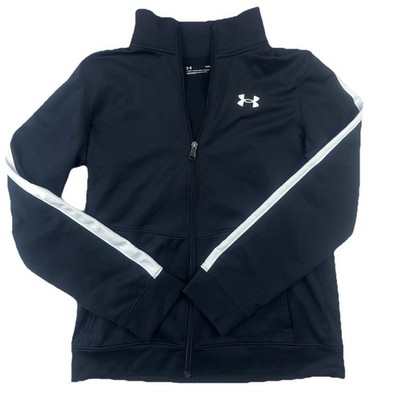 Under Armour Challenger Track Jacket Boys Youth Large Black White Full Zip