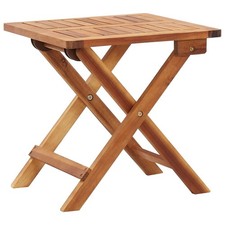 Bois d'Acacia Massif Table Pliable de Jardin Table d'Appoint Extérieur