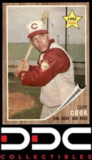 1962 Topps #41 Cliff Cook Cincinnati Reds Excellent