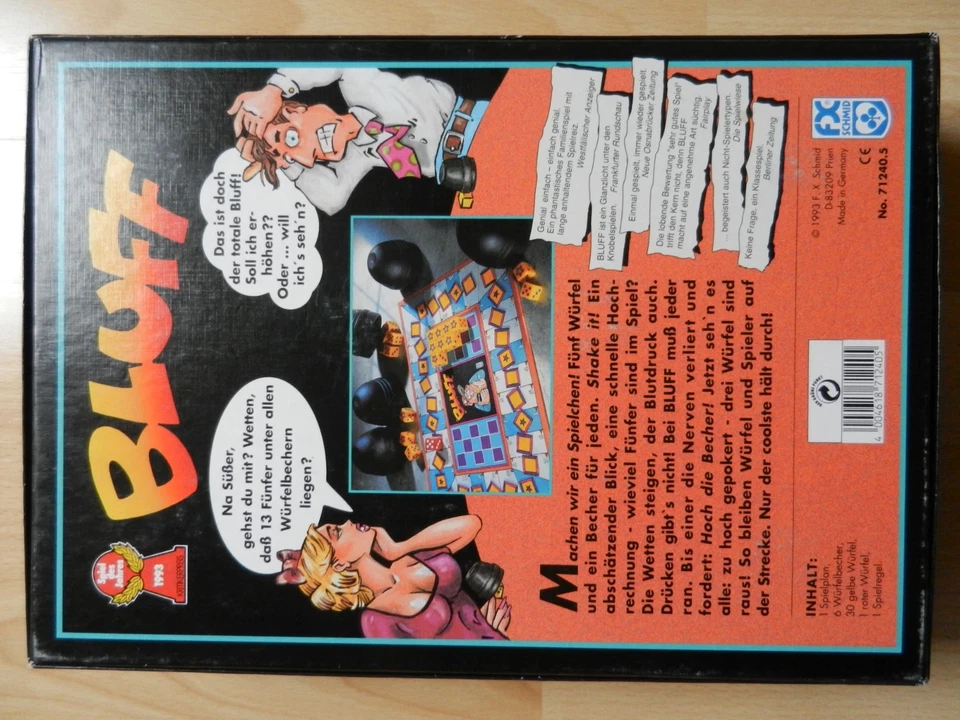 BLUFF - Spiel des Jahres 1993 von FX - Brettspiel Würfelspiel Gesellschaftsspiel - Bild 3 von 4