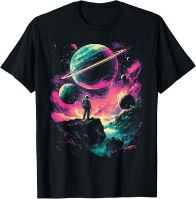 Outer Space Galaxy Universe Planet Saturn Science T-Shirt