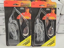 (2) Discontinued Picasso 3/8oz MARTY STONE SPINNERBAITS...Silver Flash...NOC!!!