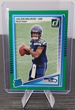 2025 Panini Donruss - Rated Rookie Jalen Milroe #307 Press Proof Green (RC)