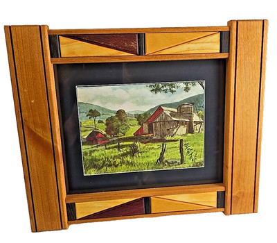 Handcrafted Wood Photo Frame Rustic Modern Cabin Ranch Apsaalooke USA 8X10 5x7